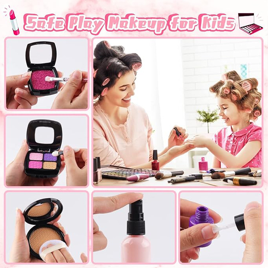 热销仿真无色儿童化妆品玩具套装女孩彩妆盒批发详情7