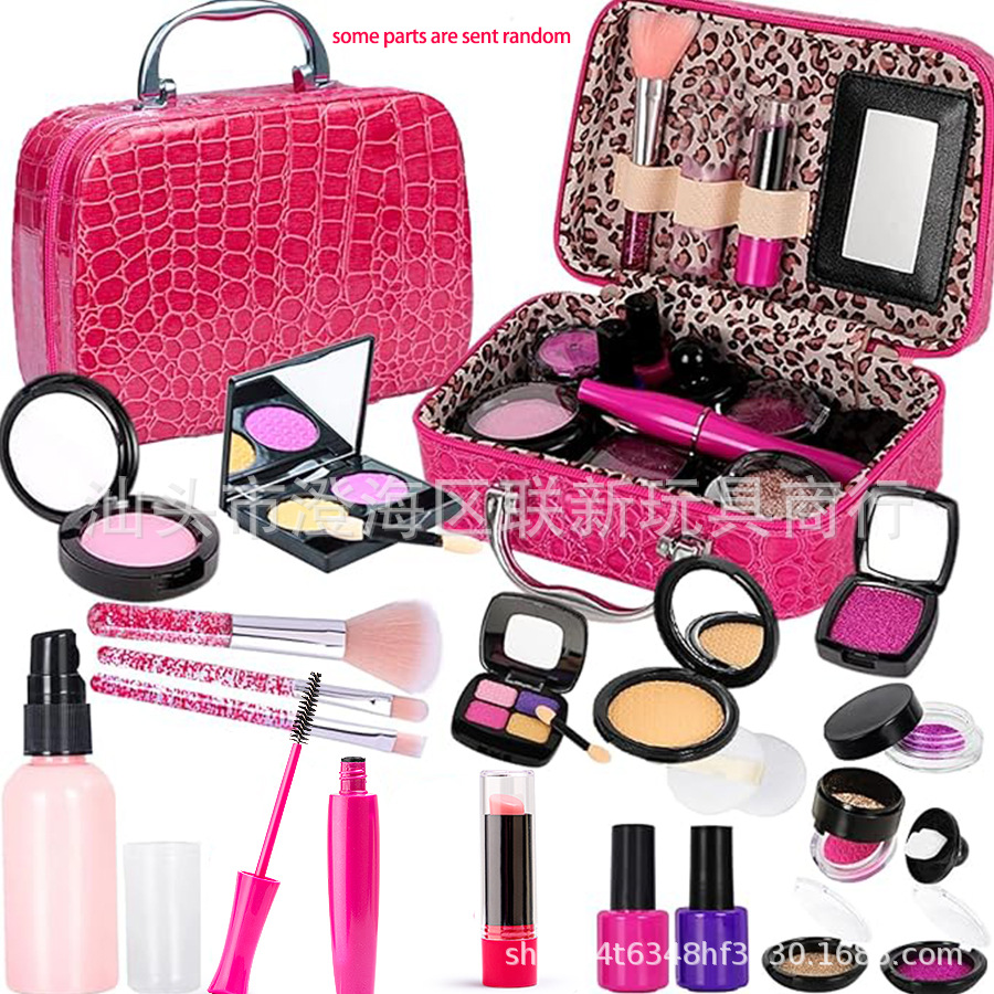 热销仿真无色儿童化妆品玩具套装女孩彩妆盒批发白底实物图