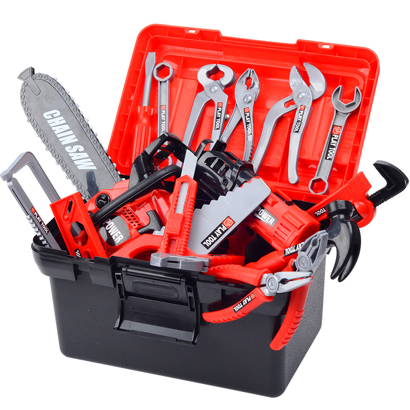 Boys' car repair toolbox toy set, simulation electric drill, electric saw, children's electric screwdriver repair tools Application Scenario