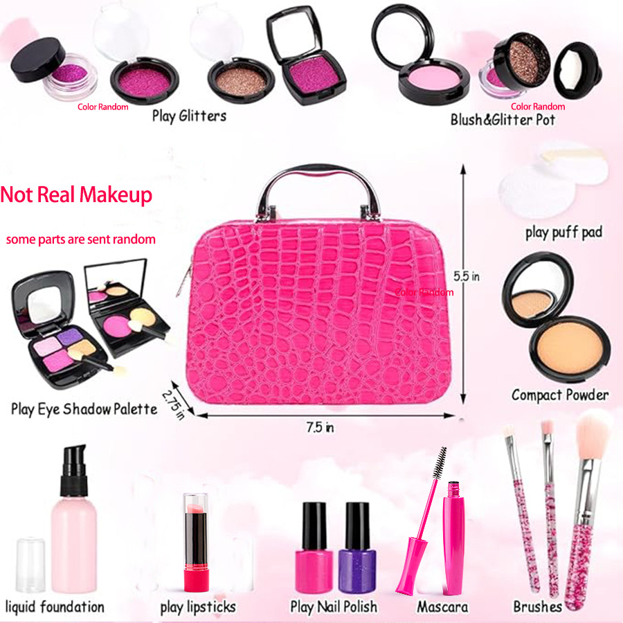 热销仿真无色儿童化妆品玩具套装女孩彩妆盒批发详情3