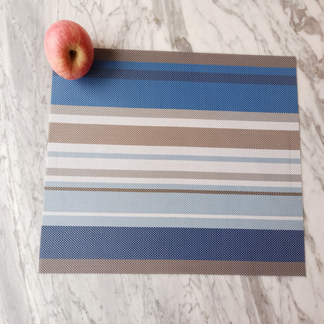 Teslin placemats, heat-insulating PVC Western placemats, anti-slip MATS, bowl MATS, plate MATS, cup MATS, tea art MATS, thickened striped woven Application Scenario