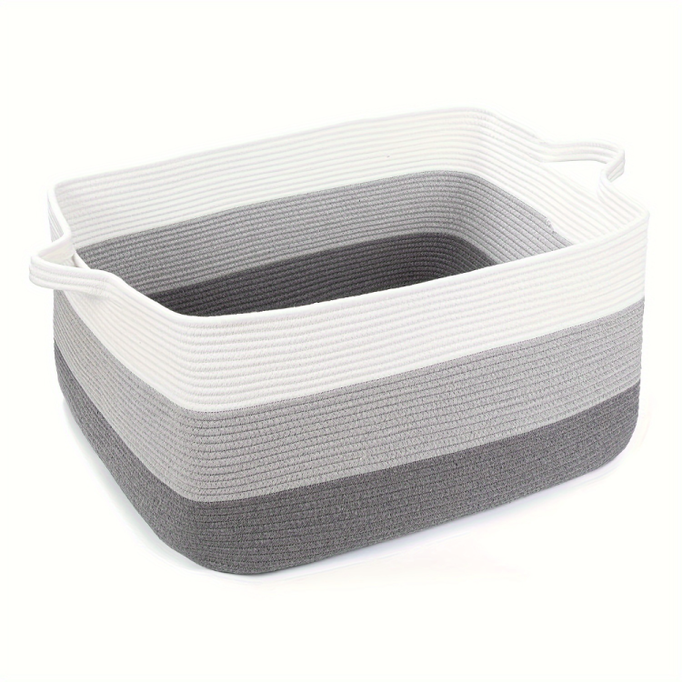 Cotton rope large dirty clothes basket, woven dirty clothes basket, clothes storage basket, plush toy storage bucket, storage basket