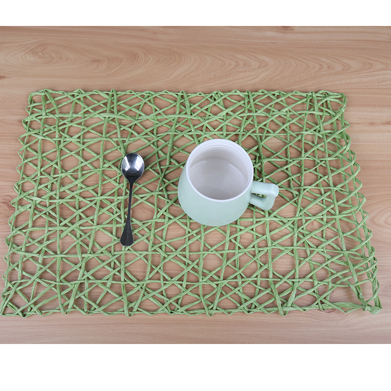 Hand-woven wooden pulp paper thick rope, environmentally friendly, fashionable and beautiful placemats, teacup MATS and spacers details Picture