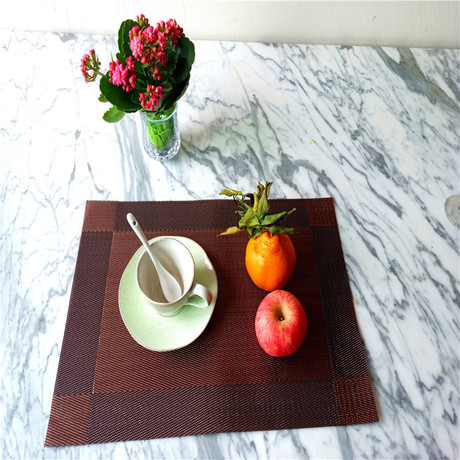 Teslin placemats, heat-insulating PVC Western placemats, anti-slip placemats, bowl MATS, plate MATS, cup MATS, tea art MATS, thickened diagonal frames details Picture