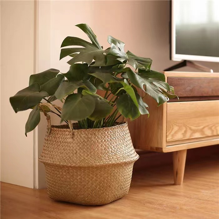 European flower basket, hand-held woven basket, flowerpot, straw weaving, bamboo weaving, plant straw weaving, floor-standing folding straw weaving, basket weaving details Picture