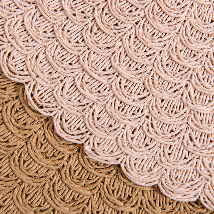 圆形波浪纹花瓣纸餐垫创意现代简约装饰垫手工编织隔热垫桌垫杯垫细节图