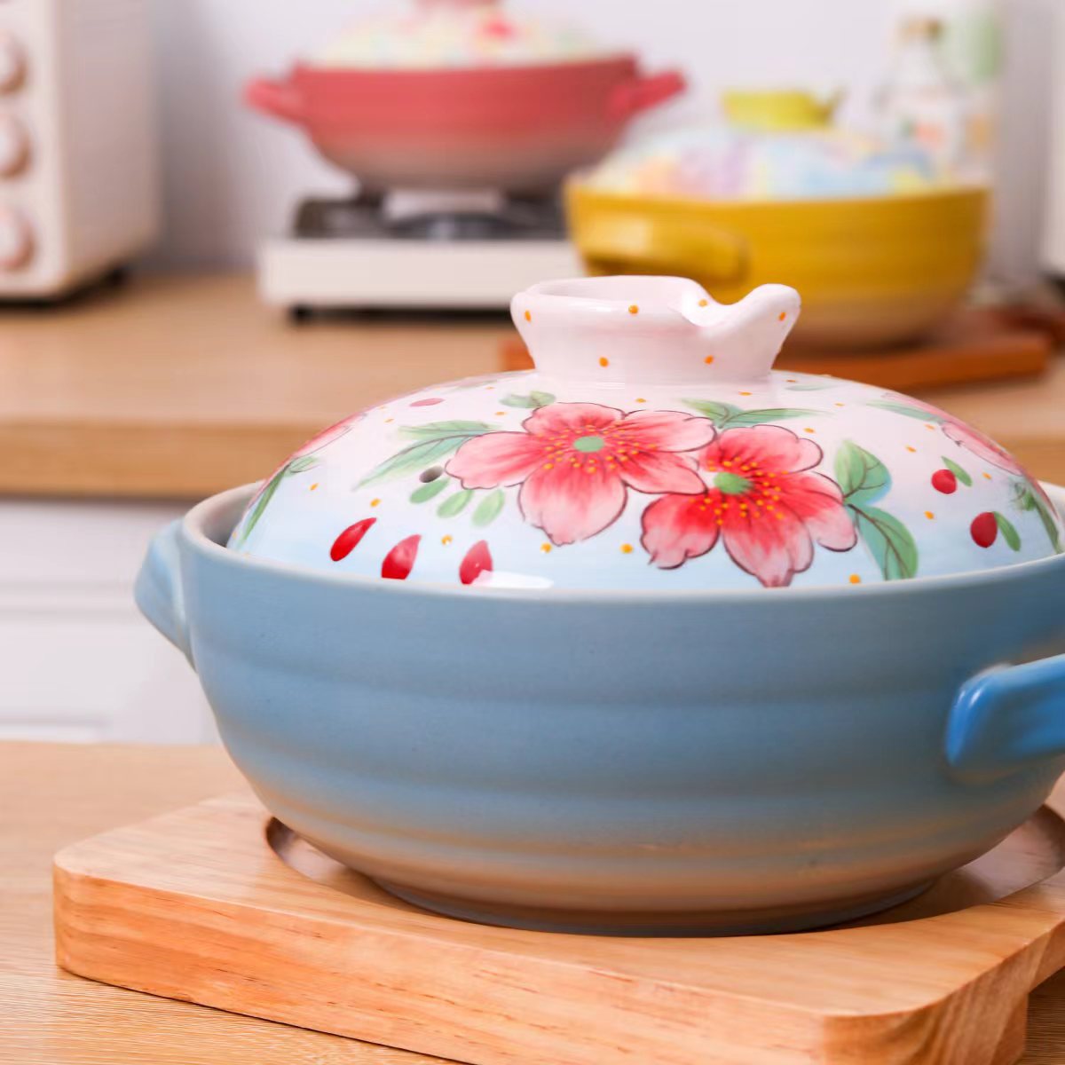 粗陶土锅复古家用陶瓷砂锅日式浅煲炖锅煎锅燃气明火煲仔饭耐高温详情6