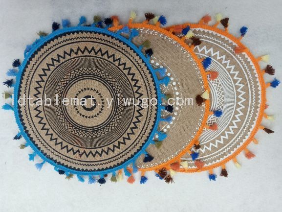 Simple style European-style linen Western placemats, anti-slip placemats, heat-insulating table MATS, washable and eco-friendly tablecloths pic 2