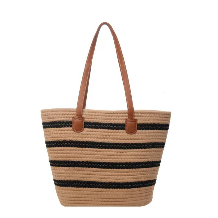 Cotton thread bag for women's summer ins style 2025 new model, large capacity single-shoulder bag for beach, seaside and outdoor vacation Item Picture
