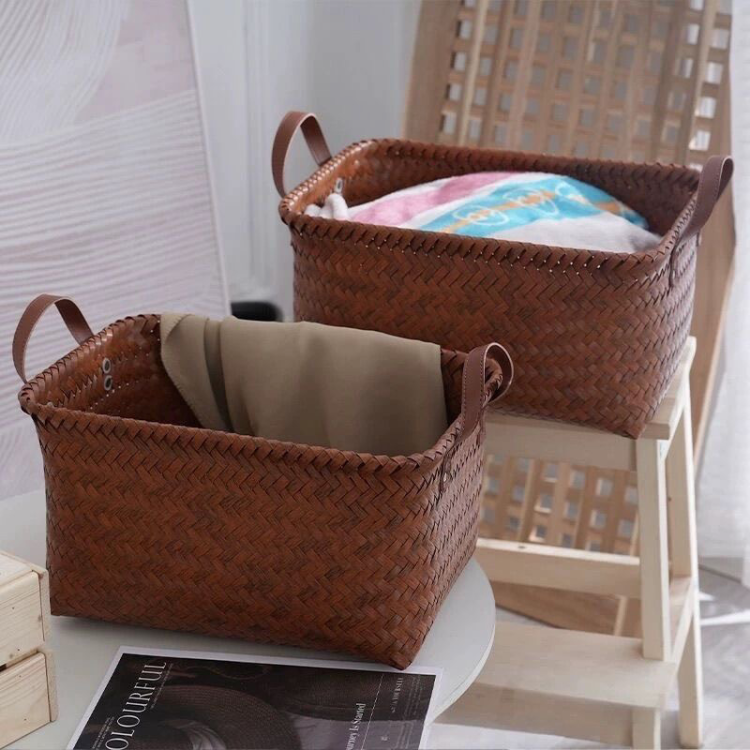 Woven basket home storage, retro style, multi-functional storage, fast delivery Woven basket home storage, retro style, multi-functional storage, fast delivery