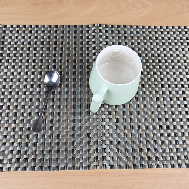 Eco-friendly premium thickened 4*4 woven PVC Teslin placemats, Japanese and European style heat-insulating table MATS, plate MATS and bowl MATS details Picture