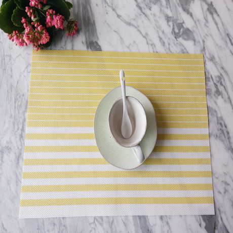 Nordic-style pvc jacquard irregular striped Teslin placemats, table MATS, coasters, coffee MATS, tea MATS and picnic MATS details Picture