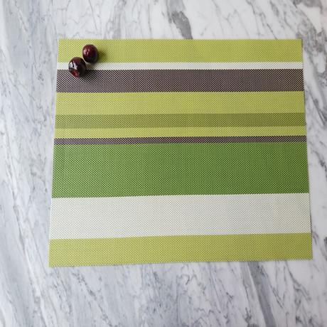 Teslin placemats, heat-insulating PVC Western placemats, anti-slip MATS, bowl MATS, plate MATS, cup MATS, tea art MATS, thickened striped woven Specification image