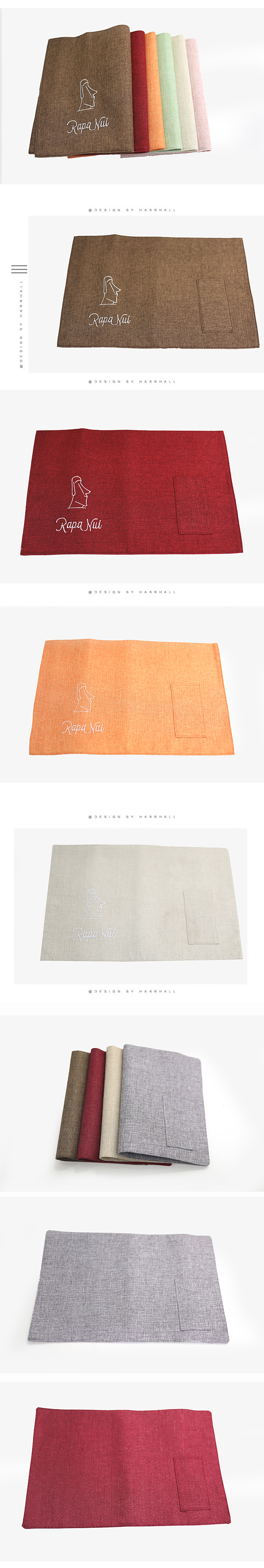 Eco-friendly thickened double-layer printed cotton and linen fabric placemats, Japanese and European style heat-insulating table MATS, plate MATS and bowl MATS pic 1