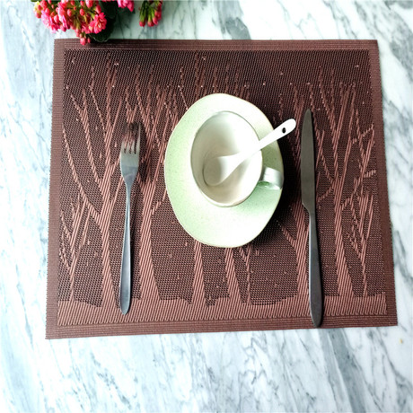 Wholesale pvc jacquard small tree Teslin placemats, table MATS, coasters, coffee MATS, tea MATS, outdoor travel, home fashion