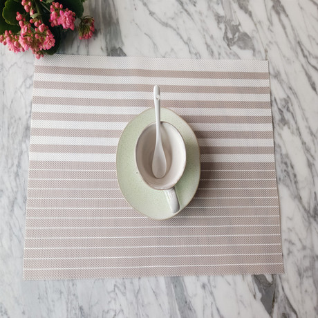 Nordic-style pvc jacquard irregular striped Teslin placemats, table MATS, coasters, coffee MATS, tea MATS and picnic MATS Specification image