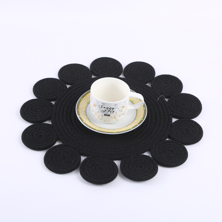 Ins-style Nordic-style circular woven table MATS, home heat-resistant and heat-insulating table, cup and bowl MATS, pot MATS, with a variety of colors