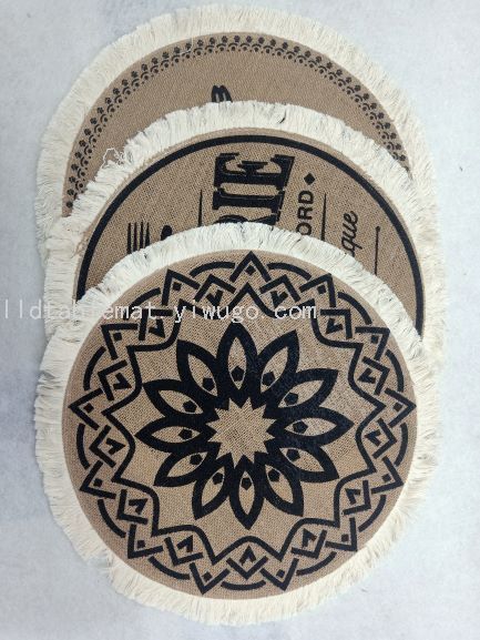 Simple style European-style linen Western placemats, anti-slip placemats, heat-insulating table MATS, washable and eco-friendly tablecloths pic 4