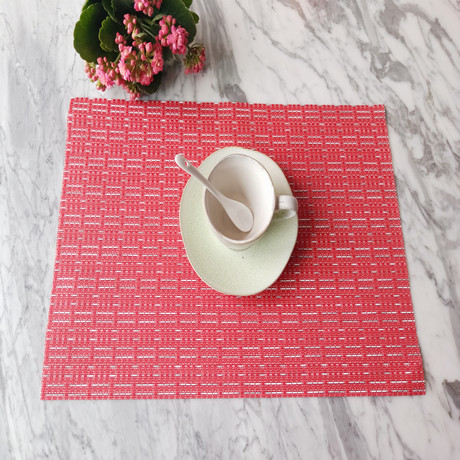 Teslin placemats, heat-insulating PVC Western placemats, anti-slip placemats, bowl MATS, plate MATS, cup MATS, tea art MATS, thickened jacquard woven Specification image