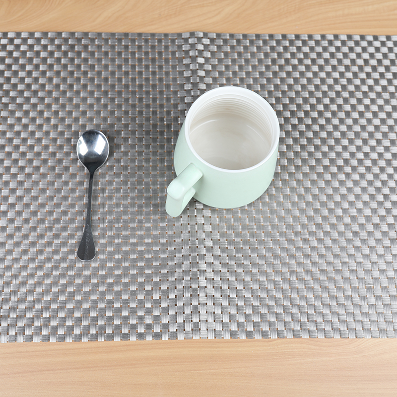 Eco-friendly premium thickened 4*4 woven PVC Teslin placemats, Japanese and European style heat-insulating table MATS, plate MATS and bowl MATS