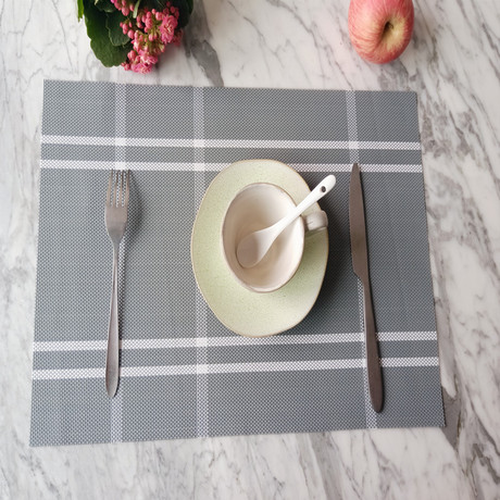 pvc double-striped jacquard Teslin placemats, table MATS, coasters, coffee MATS, tea MATS, outdoor travel and home fashion Specification image