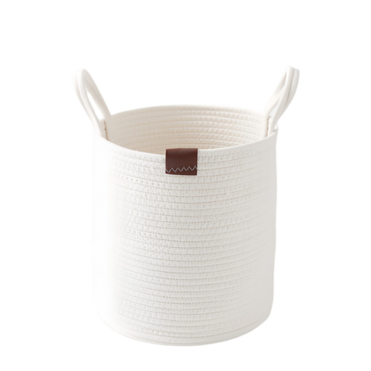 Customized homestay simple cotton rope woven storage basket, large-capacity storage basket, household sundries, children's toy woven
