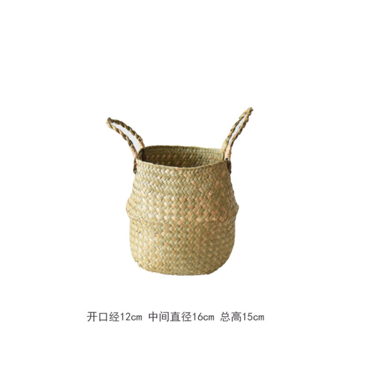 European flower basket, hand-held woven basket, flowerpot, straw weaving, bamboo weaving, plant straw weaving, floor-standing folding straw weaving, basket weaving Application Scenario