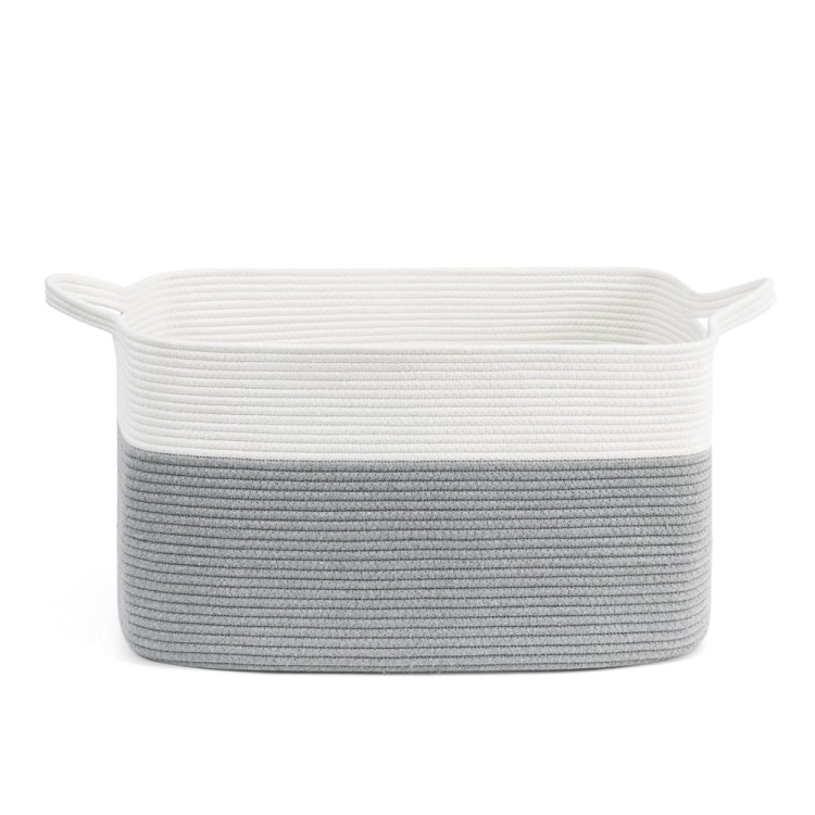 Cotton rope large dirty clothes basket, woven dirty clothes basket, clothes storage basket, plush toy storage bucket, storage basket Specification image