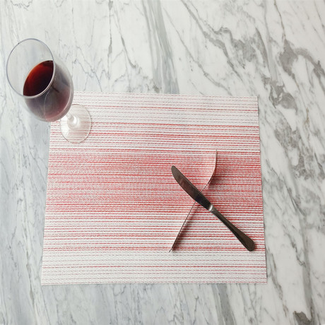 Premium jacquard Teslin placemats, table MATS, coasters, coffee and tea MATS, outdoor travel, home fashion, candy-colored stripes Specification image