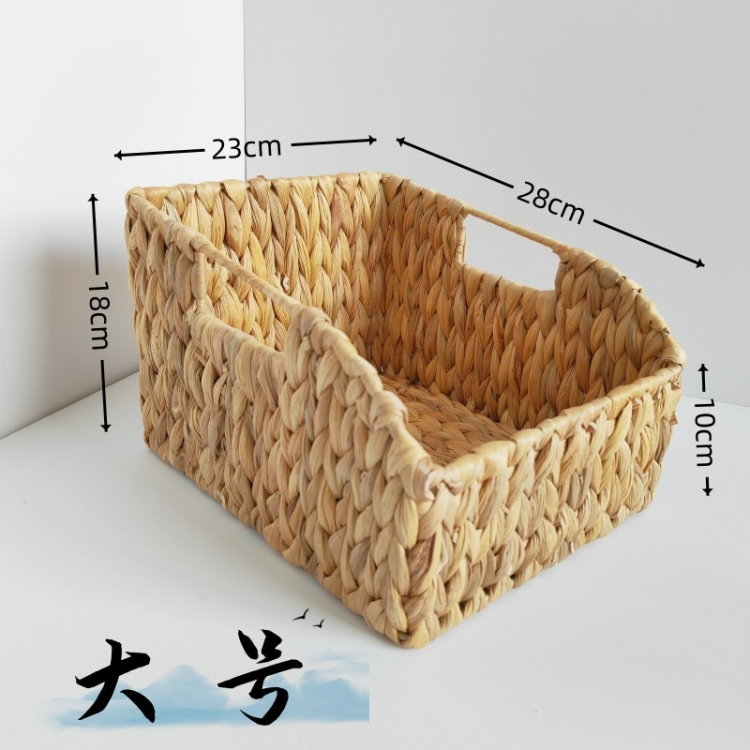 Creative Nordic-style straw woven water hyacinth storage box, scallion, ginger and garlic storage basket, basket storage basket, seaweed woven basket Application Scenario