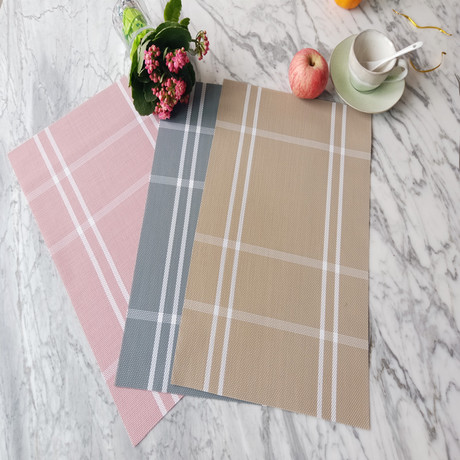pvc double-striped jacquard Teslin placemats, table MATS, coasters, coffee MATS, tea MATS, outdoor travel and home fashion Application Scenario