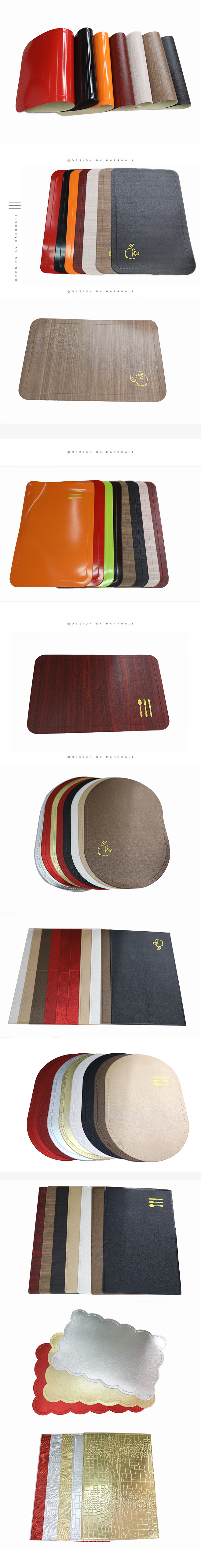 Creative European-style gilded ultrasonic waterproof Western placemats, pvc plastic Teslin pads, heat insulation pads and coasters can be customized pic 1