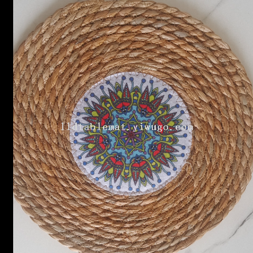 印花草餐垫 收纳篮 糖果盘零食收纳筐首饰篮茶几桌面收纳盒草餐垫产品图