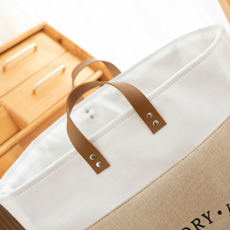 PU hand-washing bag, thickened storage box, toy and sundries organization frame, large cotton and linen dirty clothes laundry basket Application Scenario
