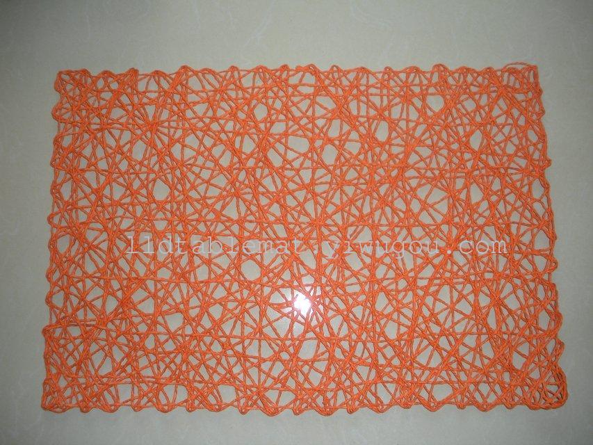 创意纯手工编织长方形多色，单股细线，隔热垫，餐垫，桌垫