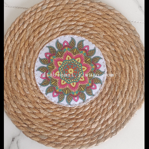 印花草餐垫 收纳篮 糖果盘零食收纳筐首饰篮茶几桌面收纳盒草餐垫