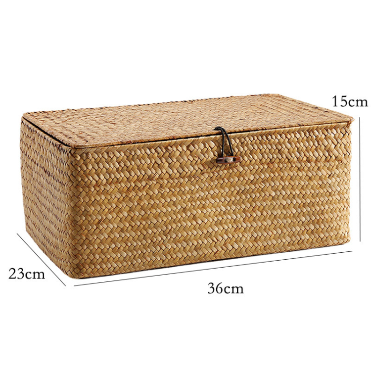 Woven rectangular storage boxes, seaweed, rattan and bamboo woven storage baskets, desktop snack storage baskets Application Scenario
