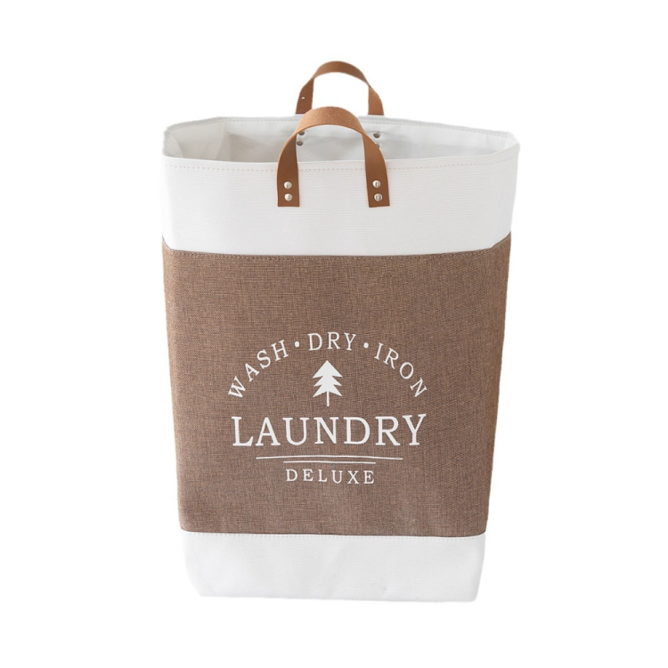 حقيبة غسيل يدوية من البولي يوريثان، صندوق تخزين سميك، إطار تنظيم الألعاب والأشتات، سلة غسيل كبيرة للملابس المتسخة من القطن والكتان