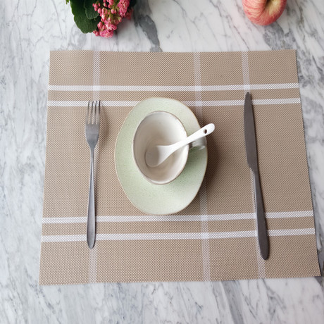 pvc double-striped jacquard Teslin placemats, table MATS, coasters, coffee MATS, tea MATS, outdoor travel and home fashion details Picture