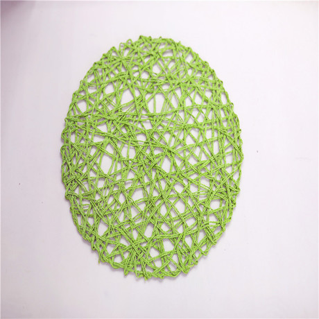 Pure hand-woven double-strand wood pulp paper placemats, round woven MATS, straw rope net MATS, randomly woven placemats, shooting props Application Scenario