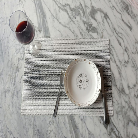 Premium jacquard Teslin placemats, table MATS, coasters, coffee and tea MATS, outdoor travel, home fashion, candy-colored stripes Application Scenario