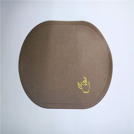 椭圆形烫金皮革PU餐垫隔热垫桌盘碗垫杯垫防烫垫厂家直销创意批发