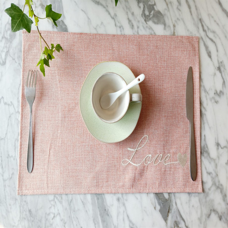 Eco-friendly single-layer embroidered cotton and linen placemats, Japanese-style and European-style heat-insulating table MATS, plate MATS, bowl MATS and cup MATS are indispensable for home use Specification image