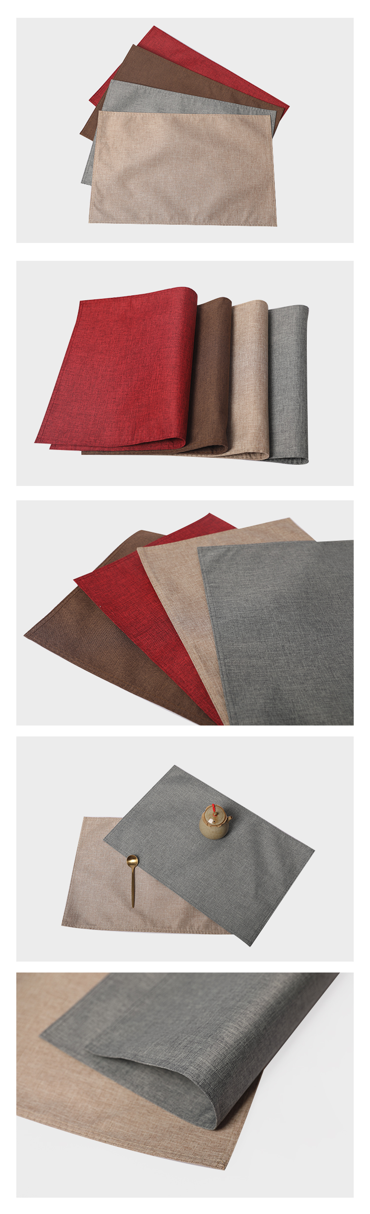 Environmentally friendly thickened double-layer cotton and linen fabric placemats, Japanese and European style heat-insulating table MATS, plate MATS, bowl MATS, table flags pic 1