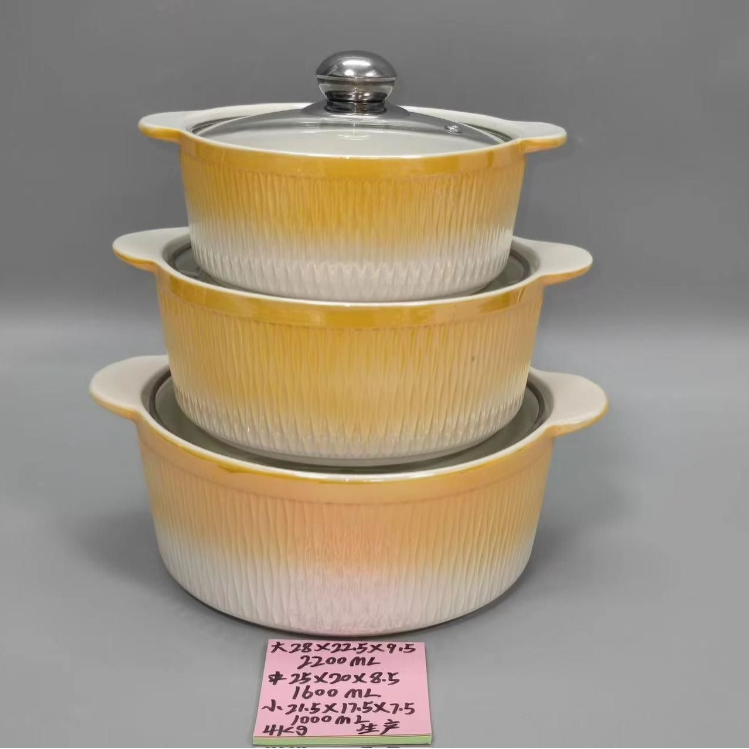 厂家生产批发套三陶瓷汤锅外贸跨境电商品锅