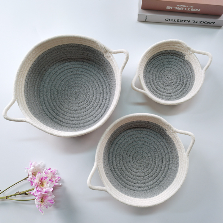 Storage basket, cotton thread, jewelry box, cosmetics storage basket, cotton rope, desktop storage box, key, remote control storage basket Item Picture