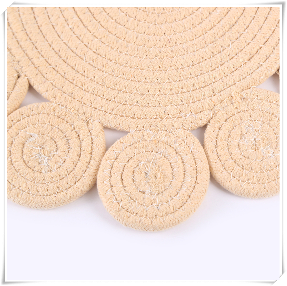 Ins-style Nordic-style circular woven table MATS, home heat-resistant and heat-insulating table, cup and bowl MATS, pot MATS, with a variety of colors pic 12
