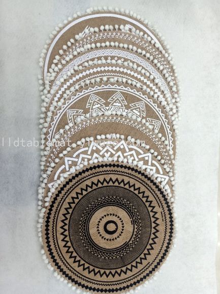 Simple style European-style linen Western placemats, anti-slip placemats, heat-insulating table MATS, washable and eco-friendly tablecloths pic 5
