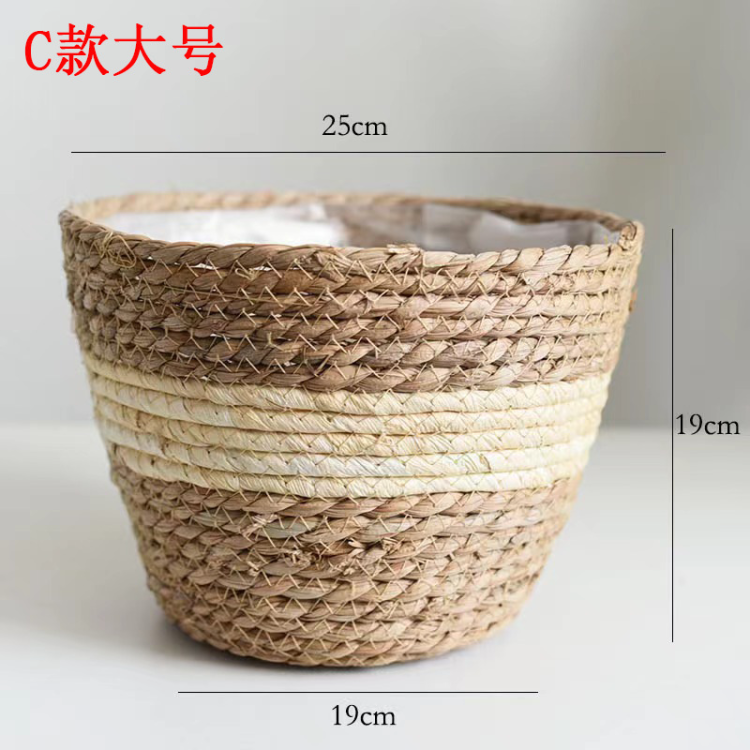 Flower POTS, papyrus rope flower baskets, large woven flower POTS, papyrus flower pot covers, rattan woven flower pot covers Specification image