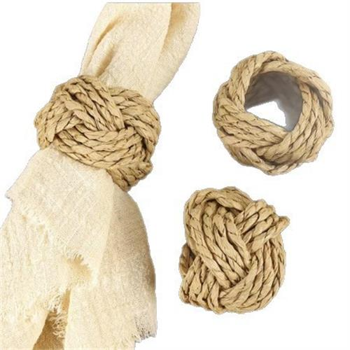 Corn husk water hyacinth grass napkin buckle, straw woven napkin ring mouth, fabric ring, rope woven napkin ring, hotel napkin ring mouth Application Scenario